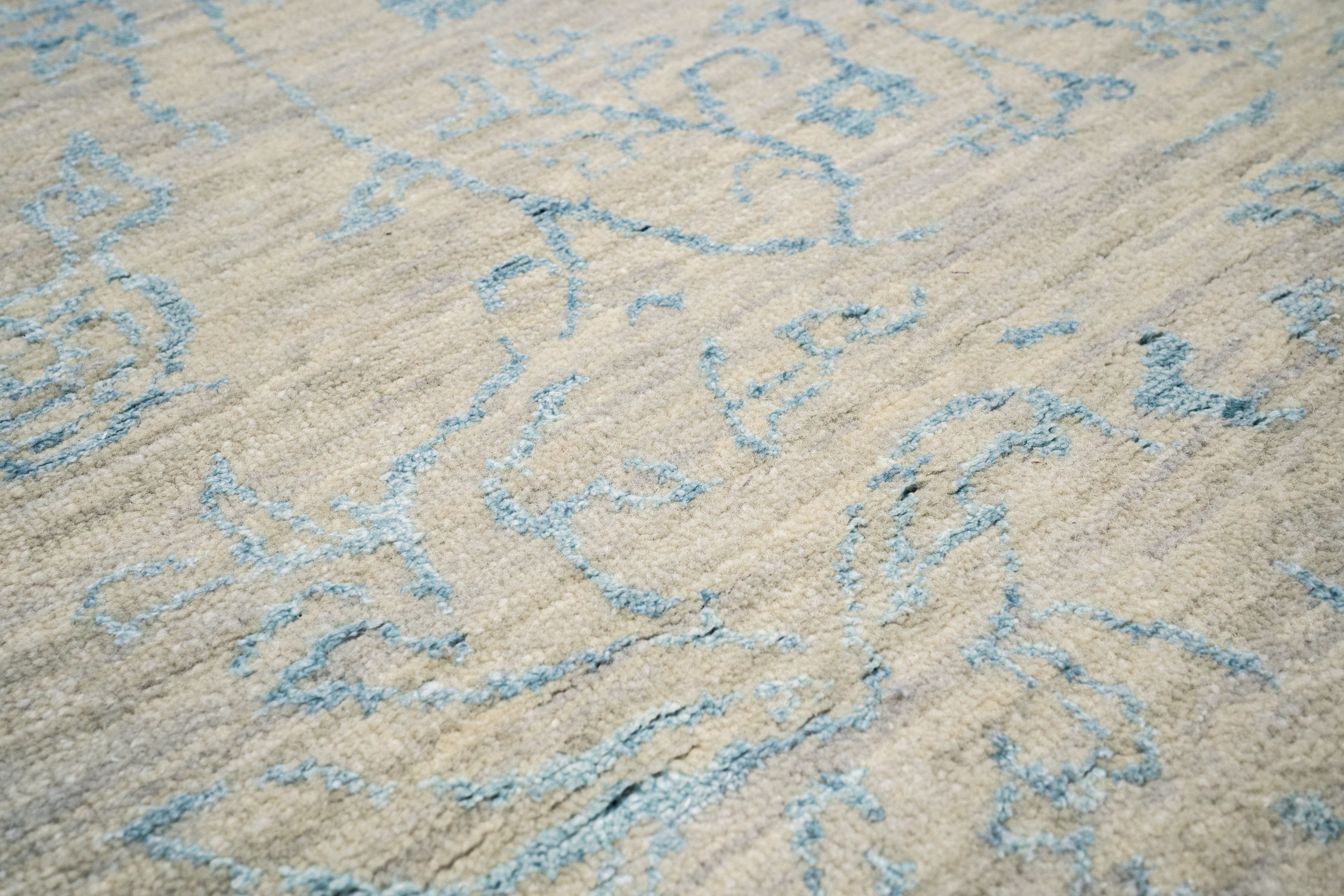 Handknotted Carpet, DIA - 1278 JK Round Silver & Silk 102